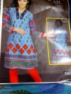 BLUE AND RED PURE COTTON PRINTED KURTI